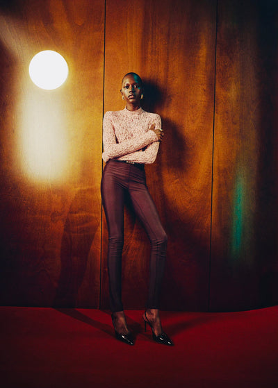 T-shirt Dentelle Col Montant