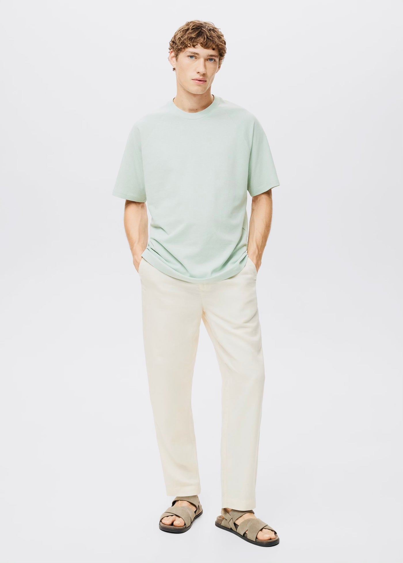 T-Shirt Coton Lin Relaxed-Fit Mango