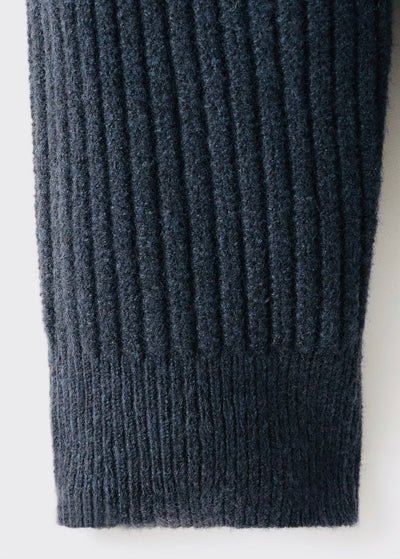 Pull over en maille côtelée à col zippé