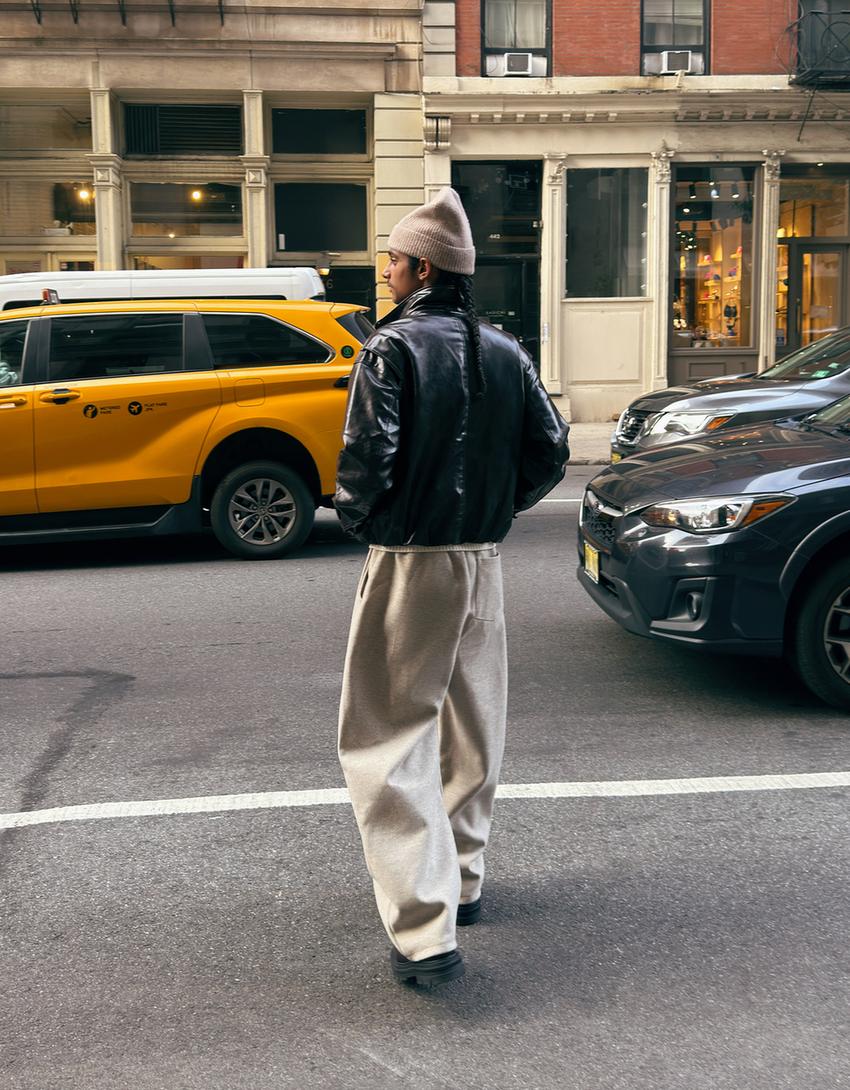 Pantalon ballon à pinces en tissu