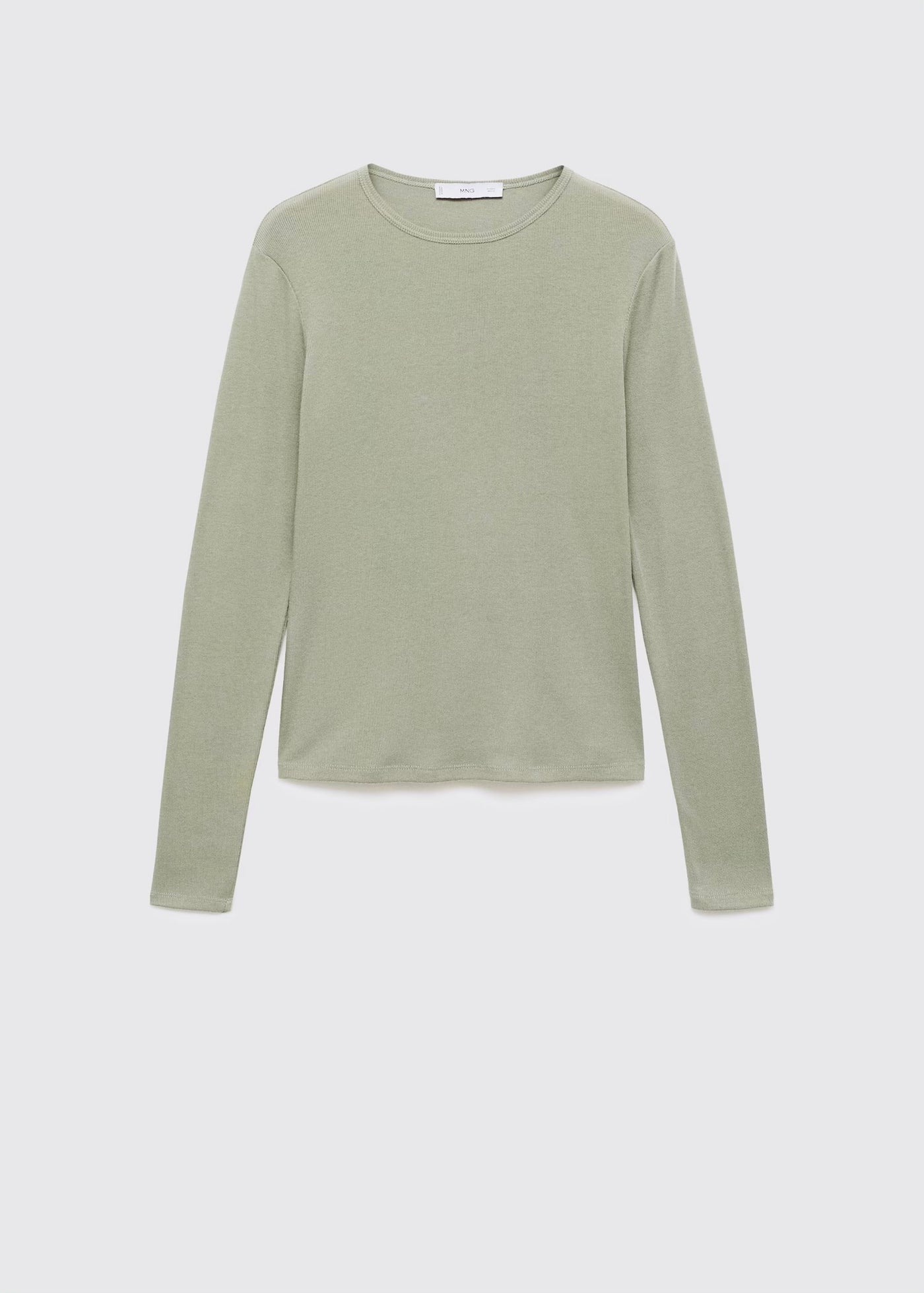 T-shirt Côtelé à Manches Longues