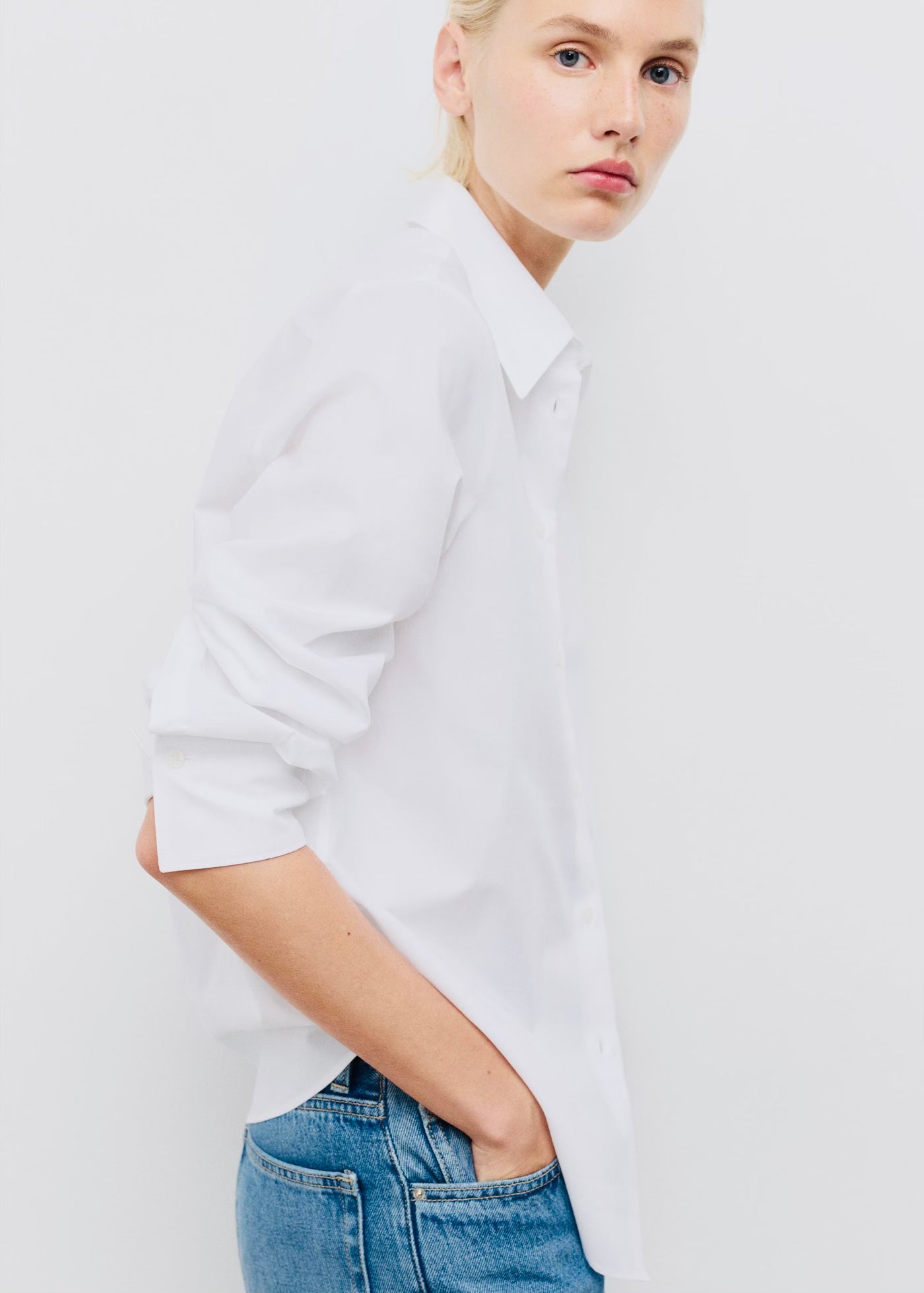 Chemise Droite Mélange Coton et Lyocell