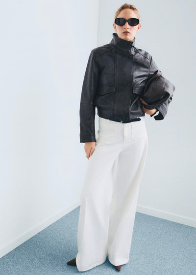 Jean Wideleg Poches Taille Haute