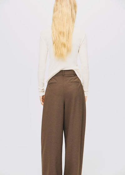 T-shirt Côtelé à Manches Longues