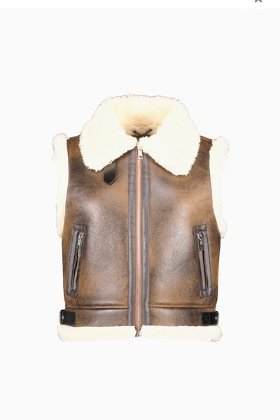 Gilet en faux cuir