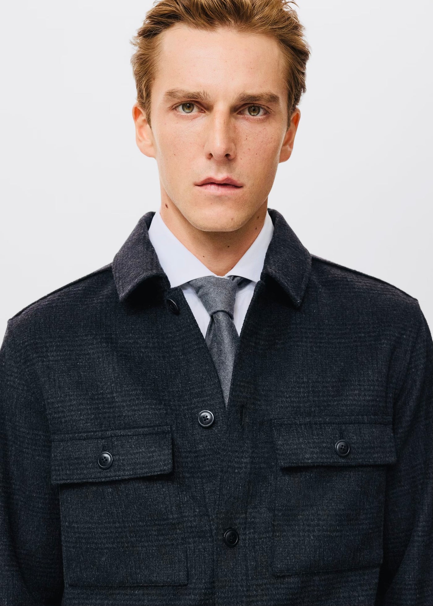 Veste laine mélangée à carreaux