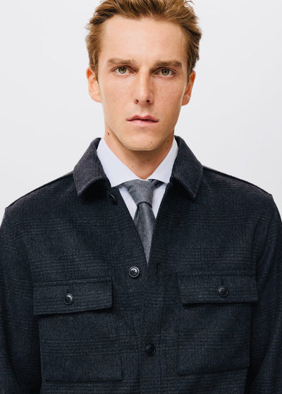 Veste laine mélangée à carreaux