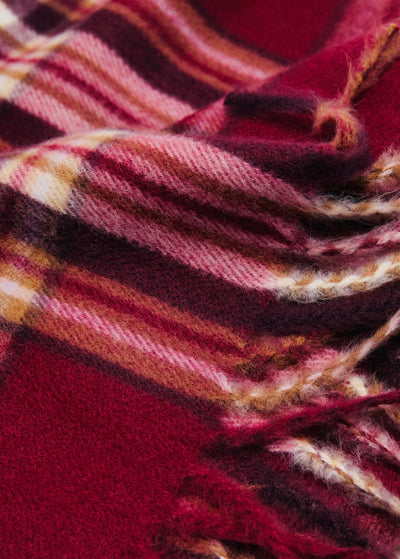 CHECK SCARF WITH FRINGED ENDS
