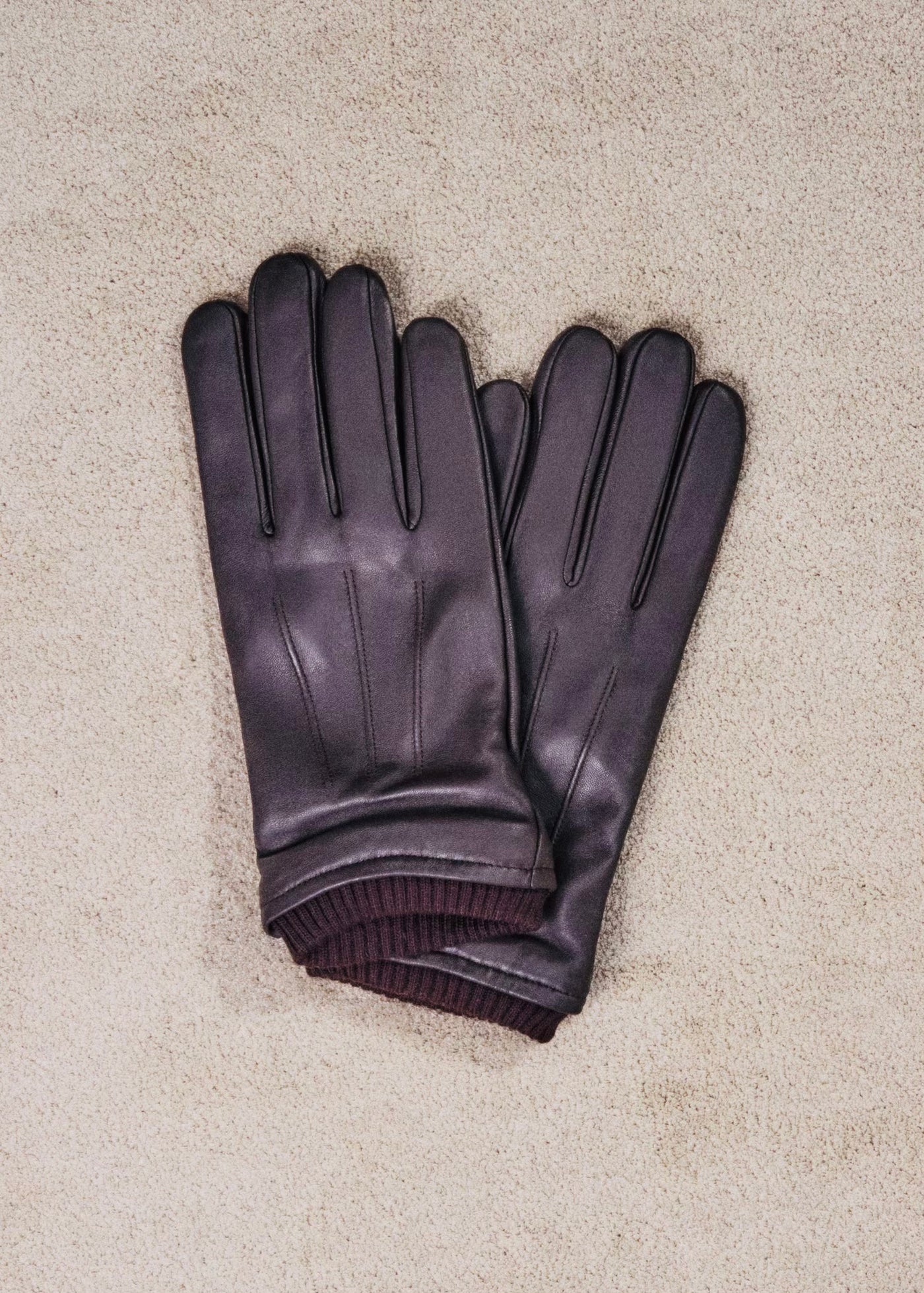 gants 100 % simili-cuir détail froncé