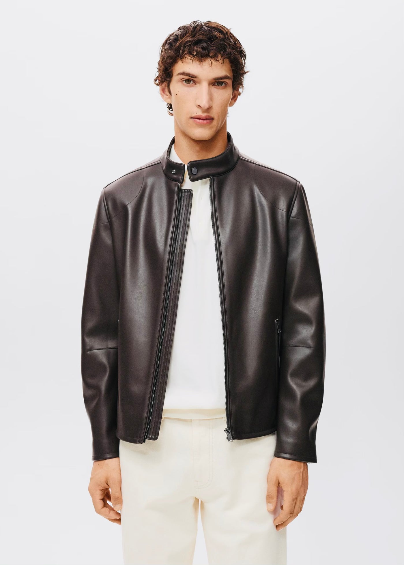 Blouson simili cuir à fermeture éclair