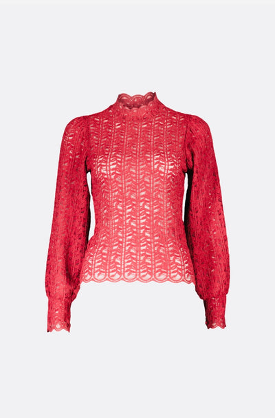 Blouse avec Empiècement en Dentelle