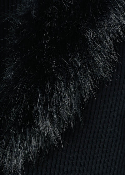 Cardigan à col en imitation fourrure