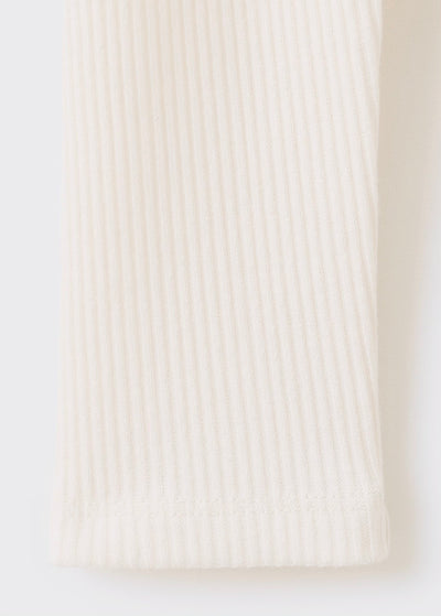 T-shirt Côtelé à Manches Longues