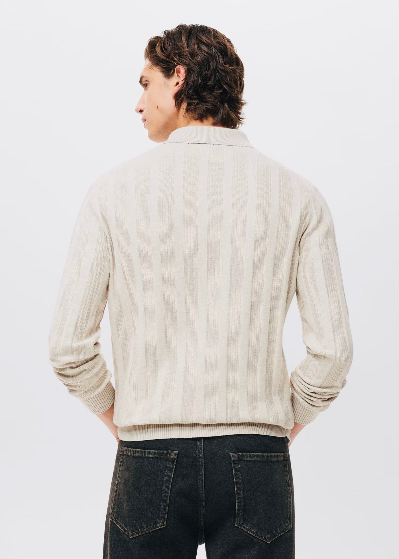 Pull over en maille côtelée à col zippé