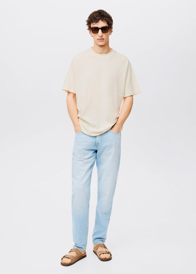 T-Shirt Coton Lin Relaxed-Fit Mango