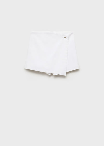 Jupe short en jean croisée