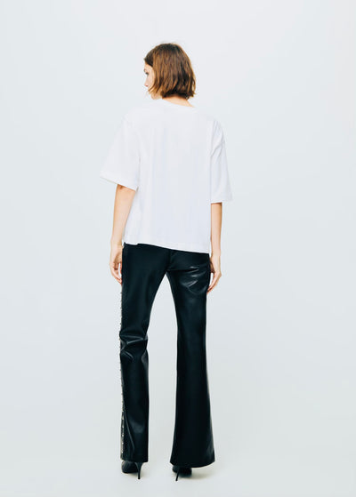 Pantalon Cuir Synthétique à Clous