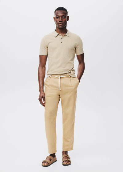 Pantalon Slim Fit Lin avec Cordon