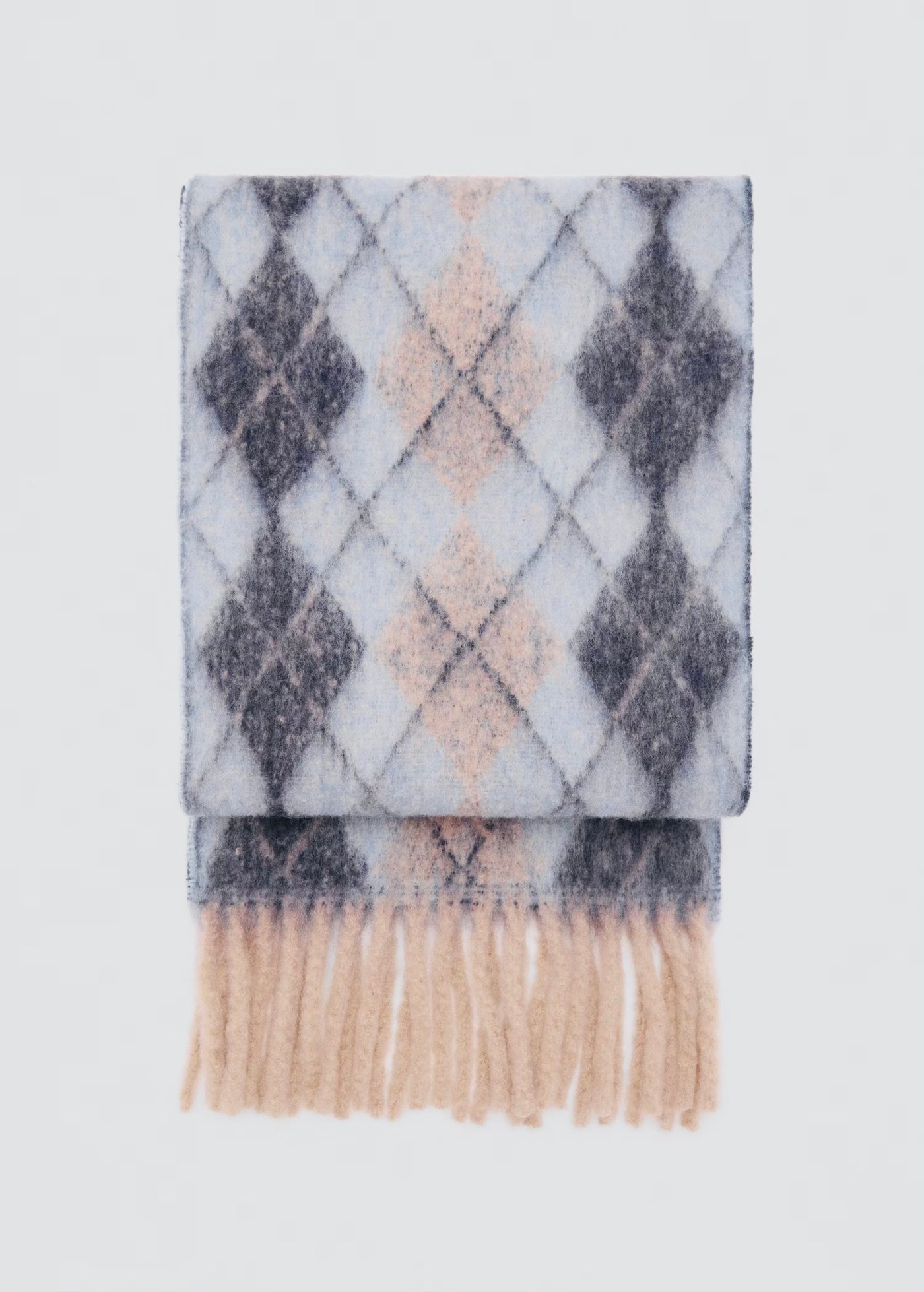 ÉCHARPE LOSANGES À BORDS FRANGÉS