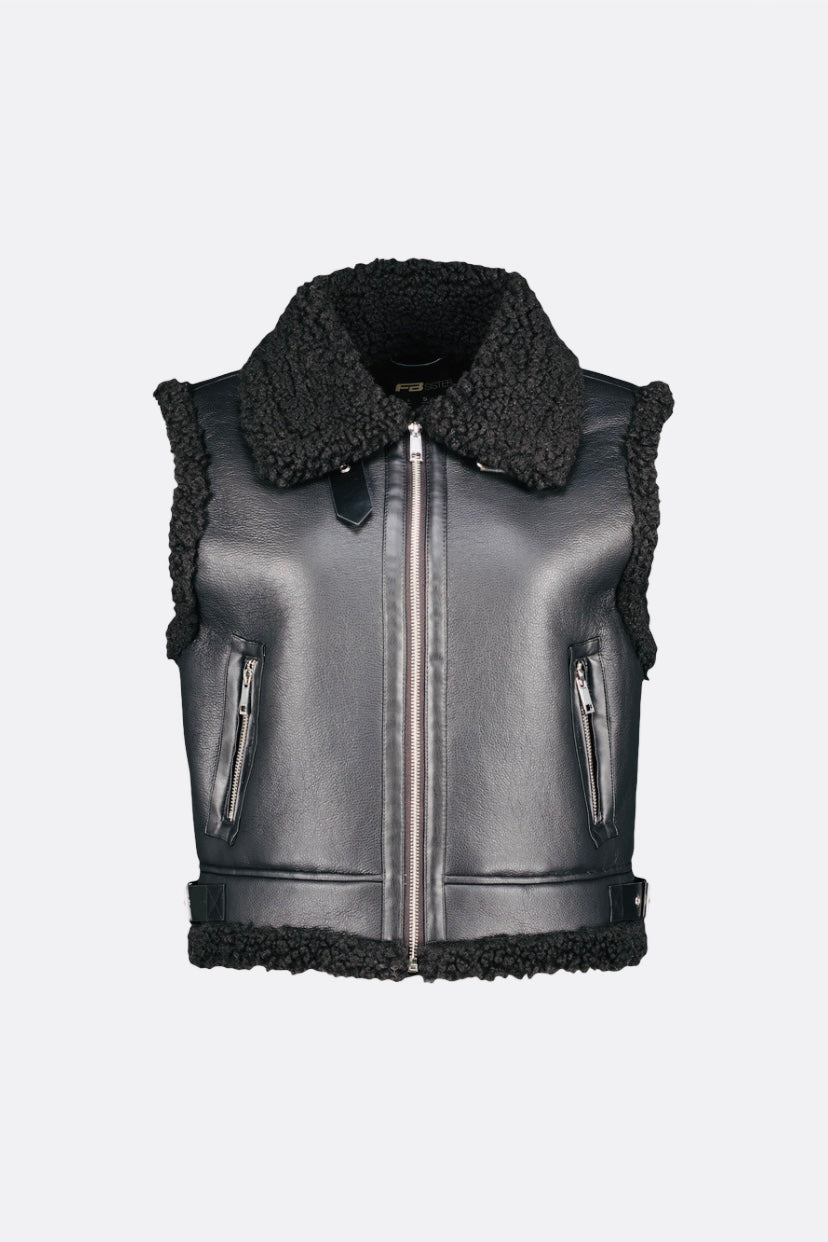 Gilet en faux cuir