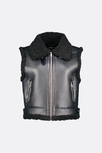 Gilet en faux cuir