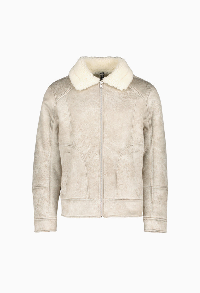 Veste avec col en fausse fourrure