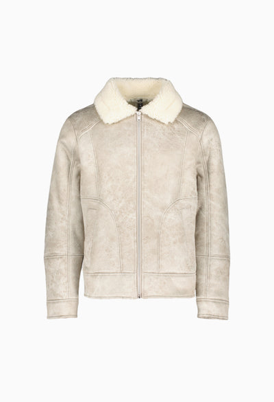 Veste avec col en fausse fourrure