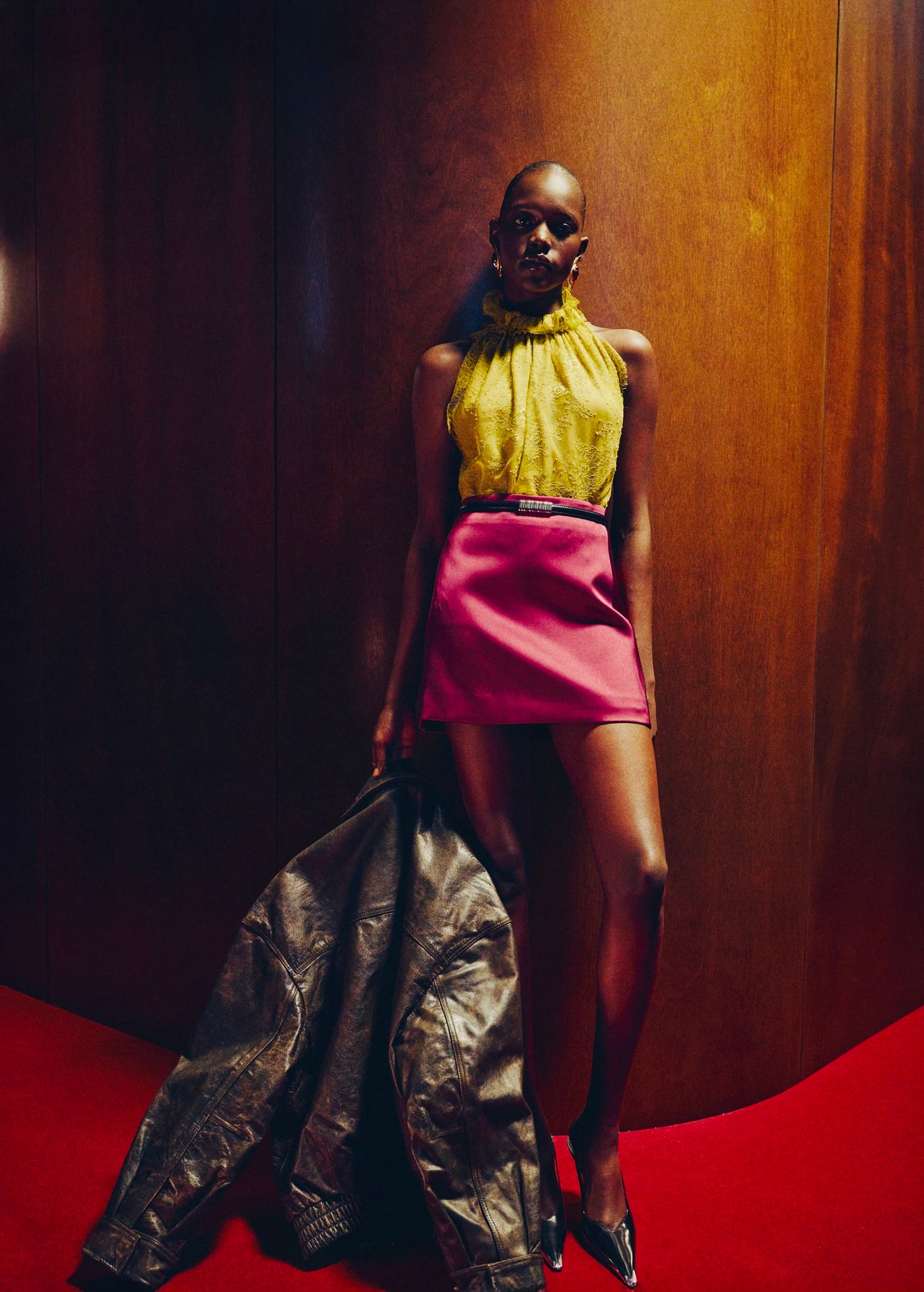 Jupe courte satinée