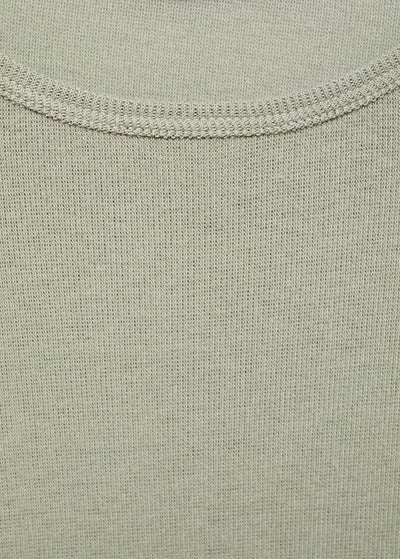 T-shirt Côtelé à Manches Longues