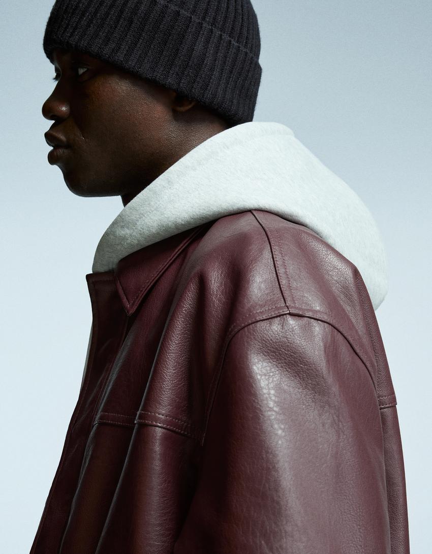 Veste Boxy Fit en Similicuir