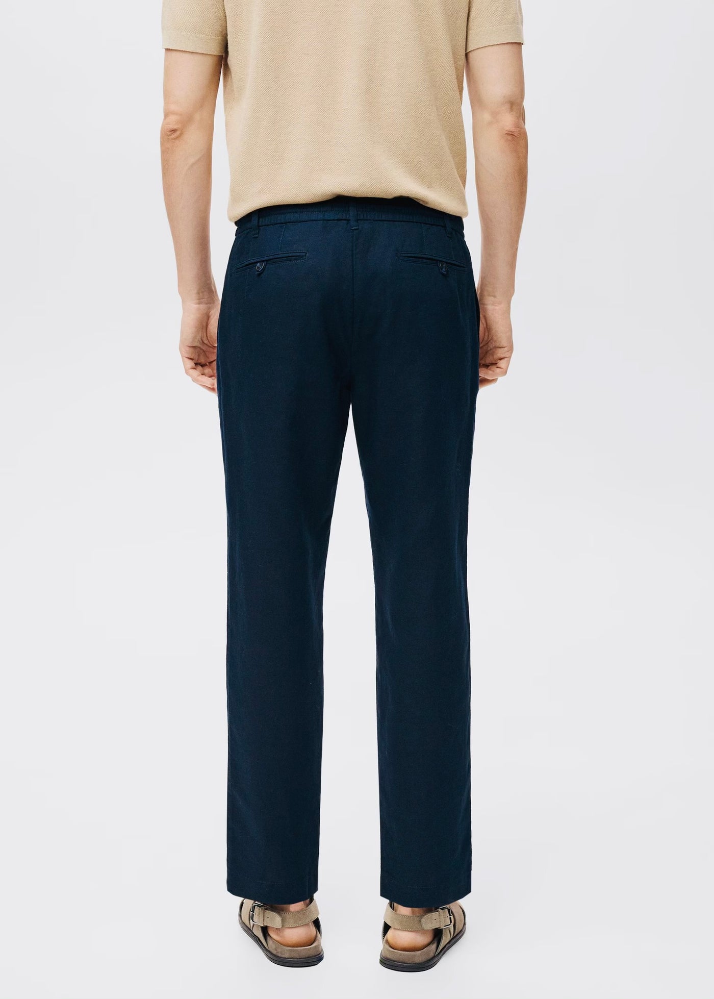 Pantalon Slim Fit Lin avec Cordon