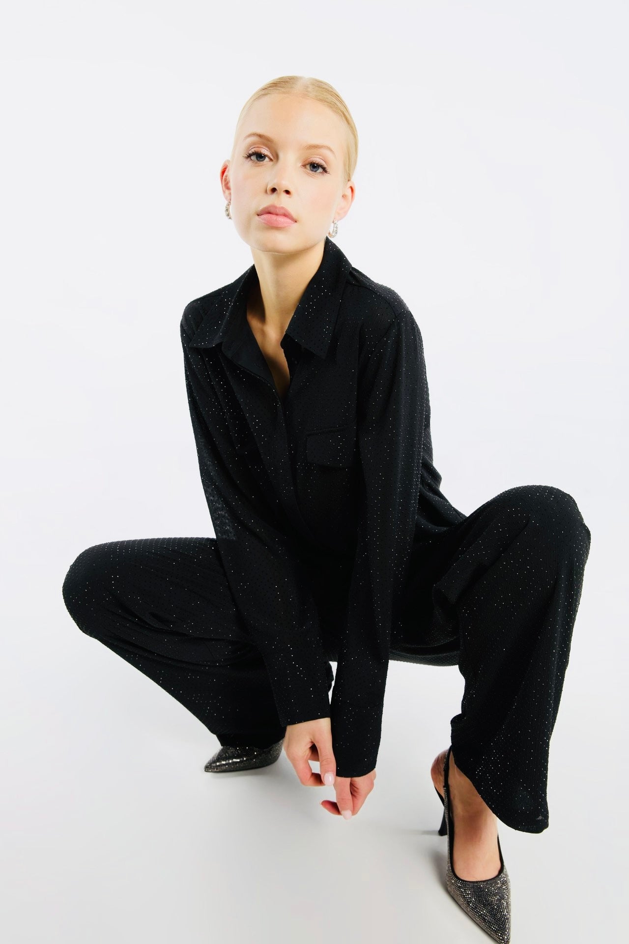 Chemisier avec Pierres Décoratives