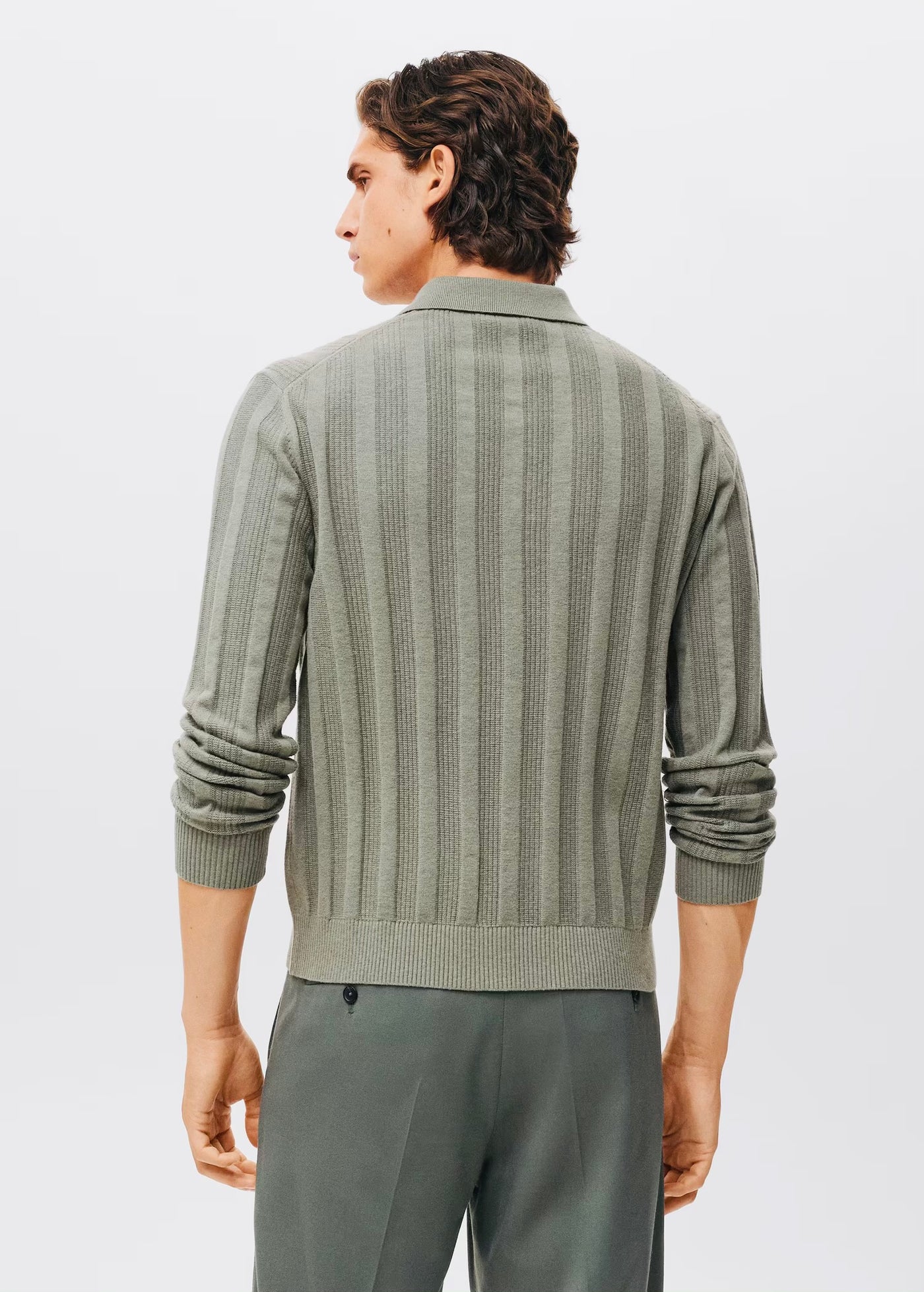 Pull over en maille côtelée à col zippé