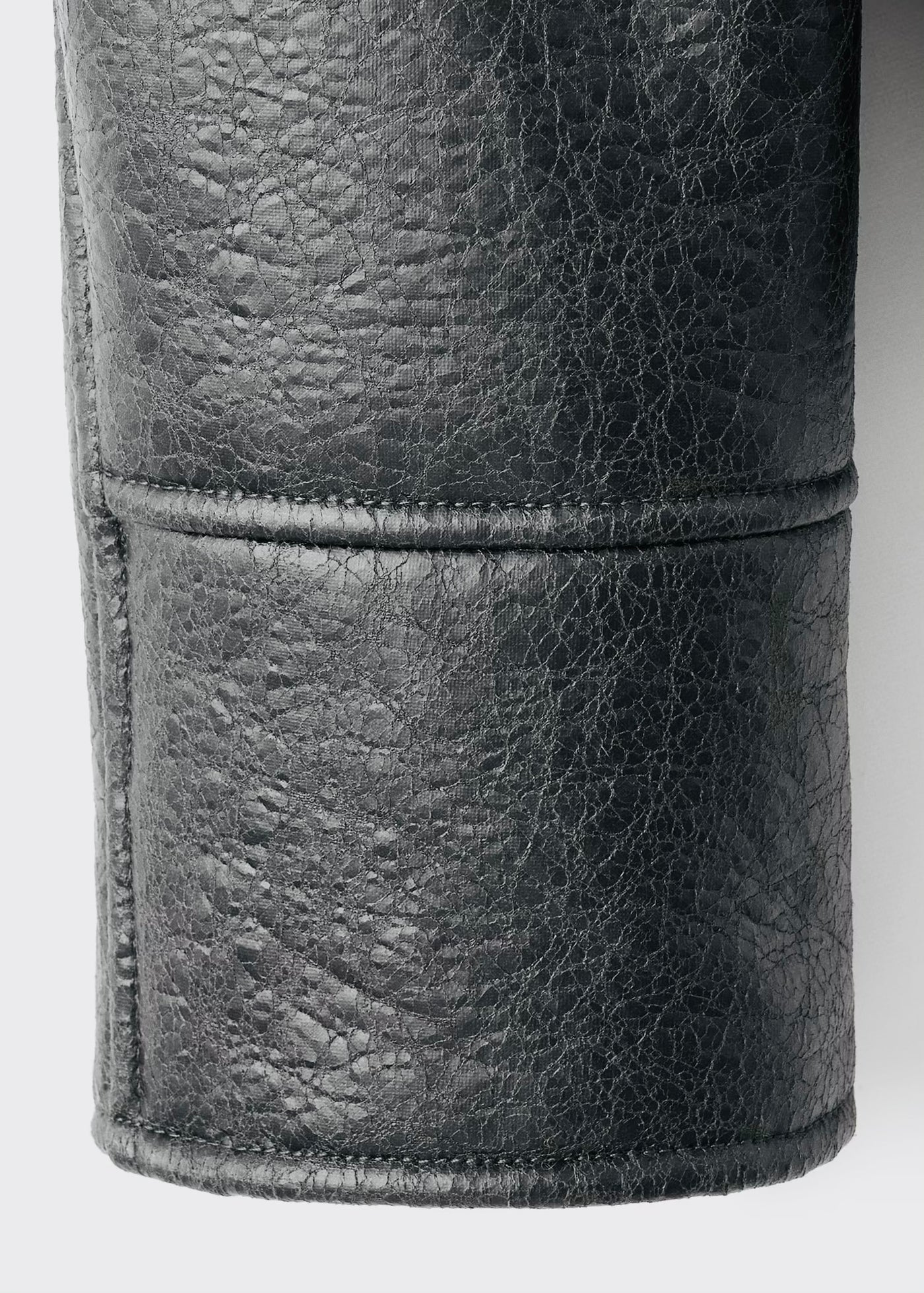 Veste similicuir col effet mouton