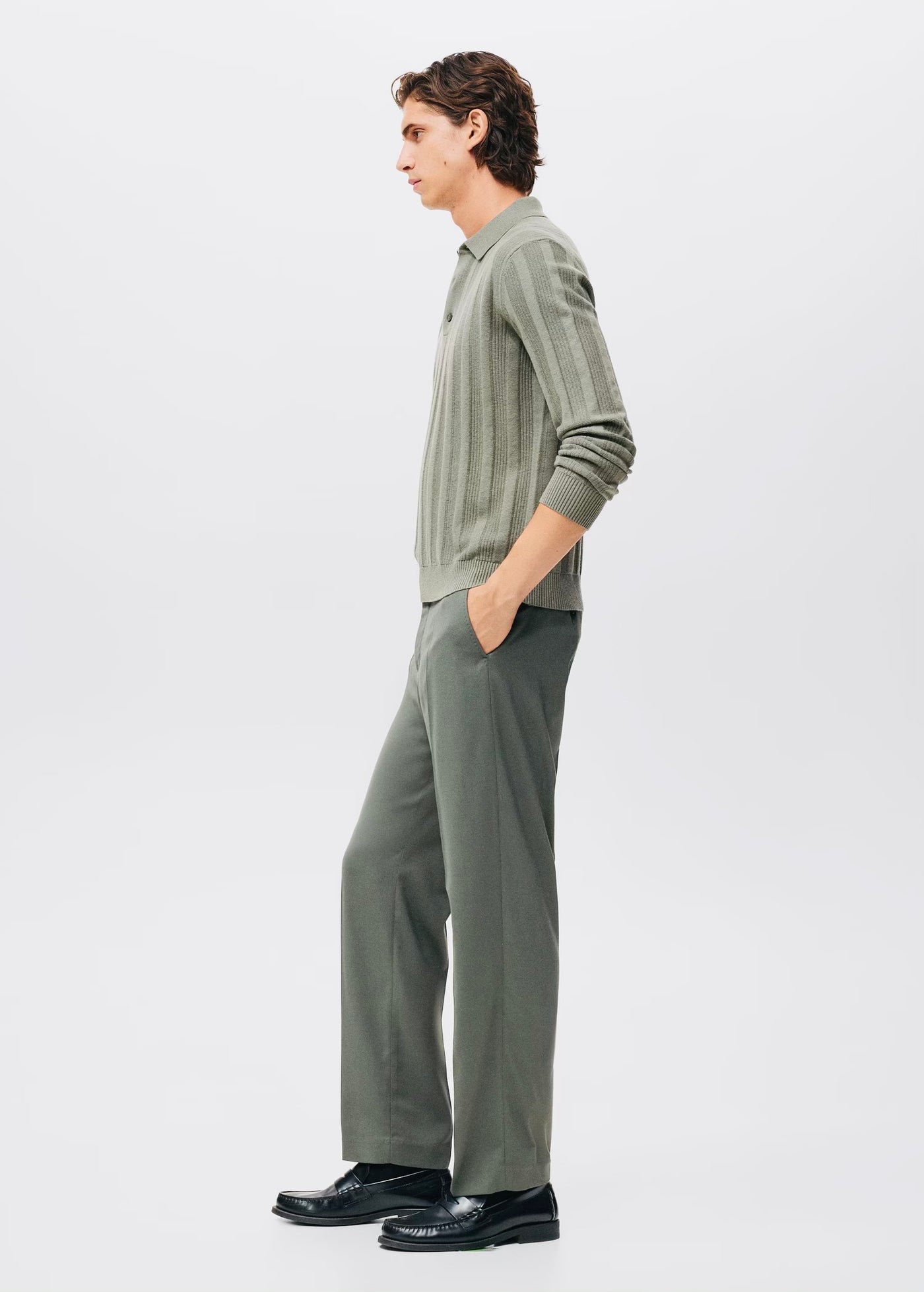 Pull over en maille côtelée à col zippé