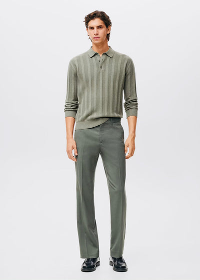 Pull over en maille côtelée à col zippé