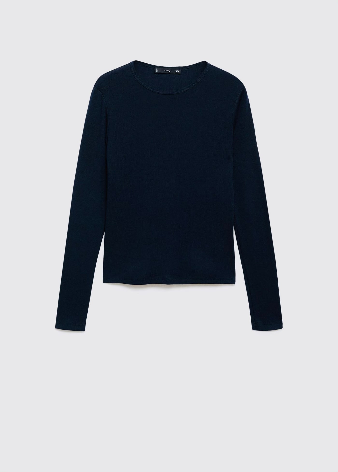 T-shirt Côtelé à Manches Longues