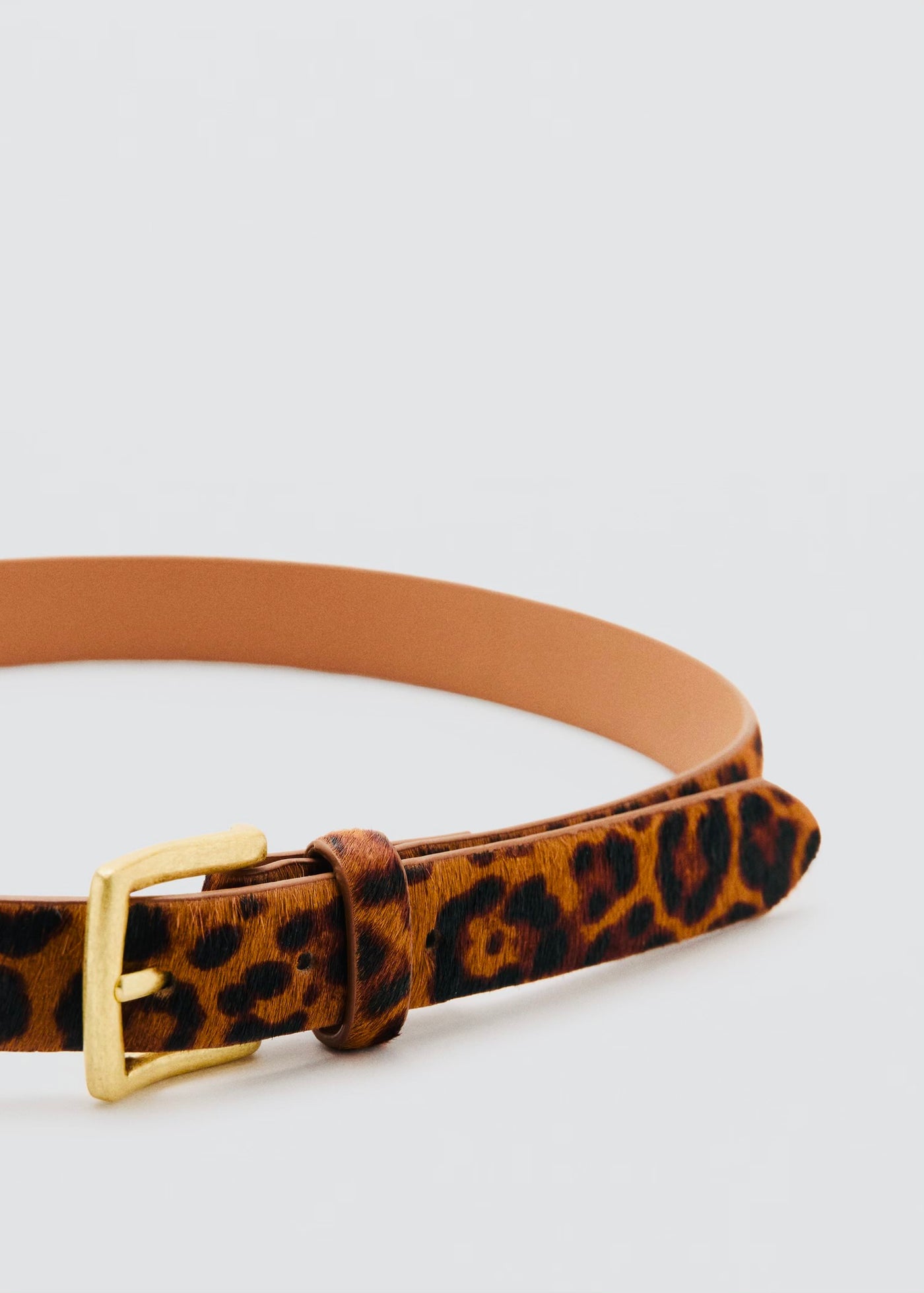 ceinture cuir imitation fourrure léopard