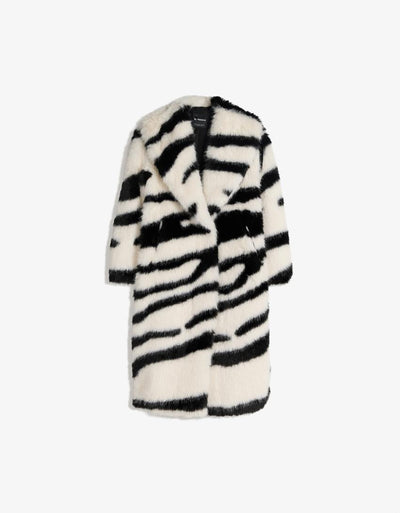MANTEAU FAUSSE FOURRURE IMPRIMÉ ANIMAL