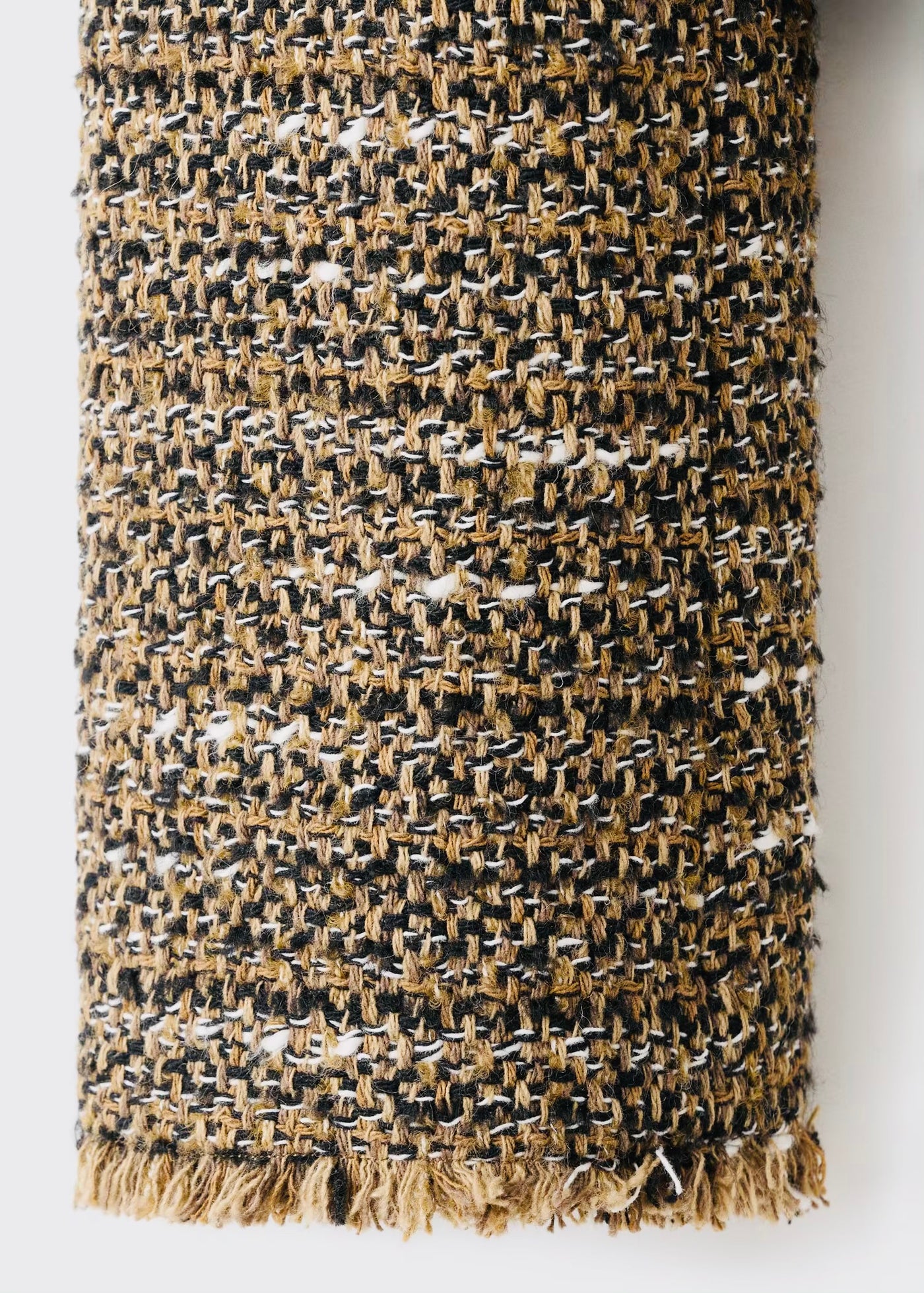 Veste tweed col fourrure