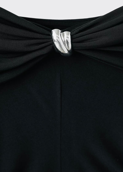 T-shirt Bustier à Détail Métallisé