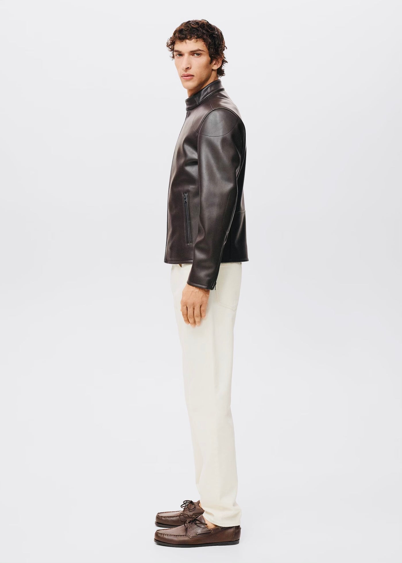 Blouson simili cuir à fermeture éclair