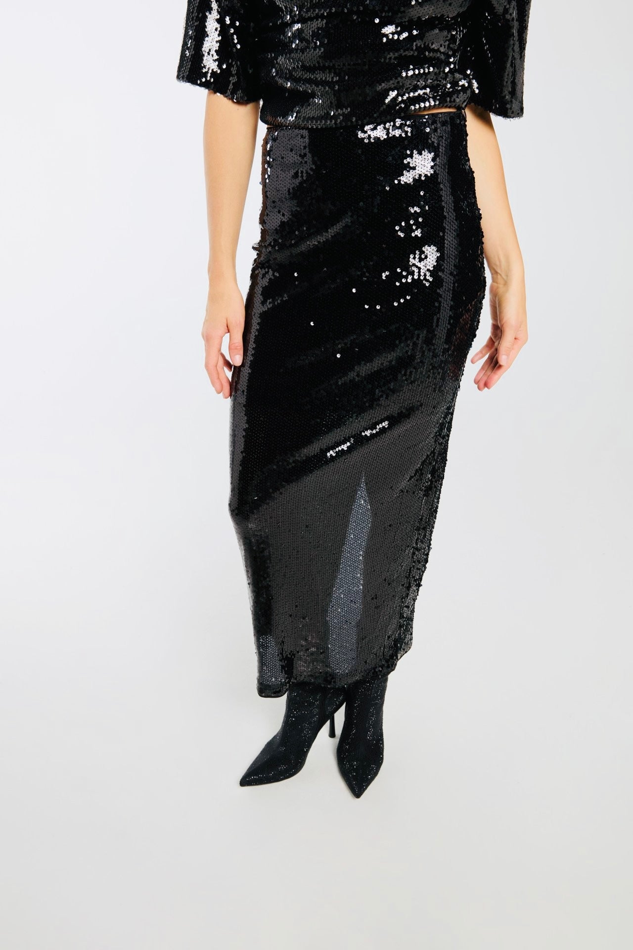 Jupe maxi à paillettes