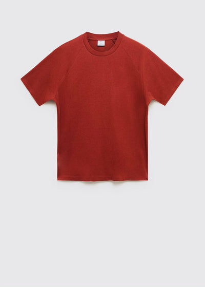T-Shirt Coton Lin Relaxed-Fit Mango