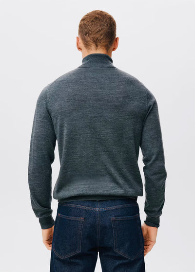 Pull over 100% laine mérinos à col montant