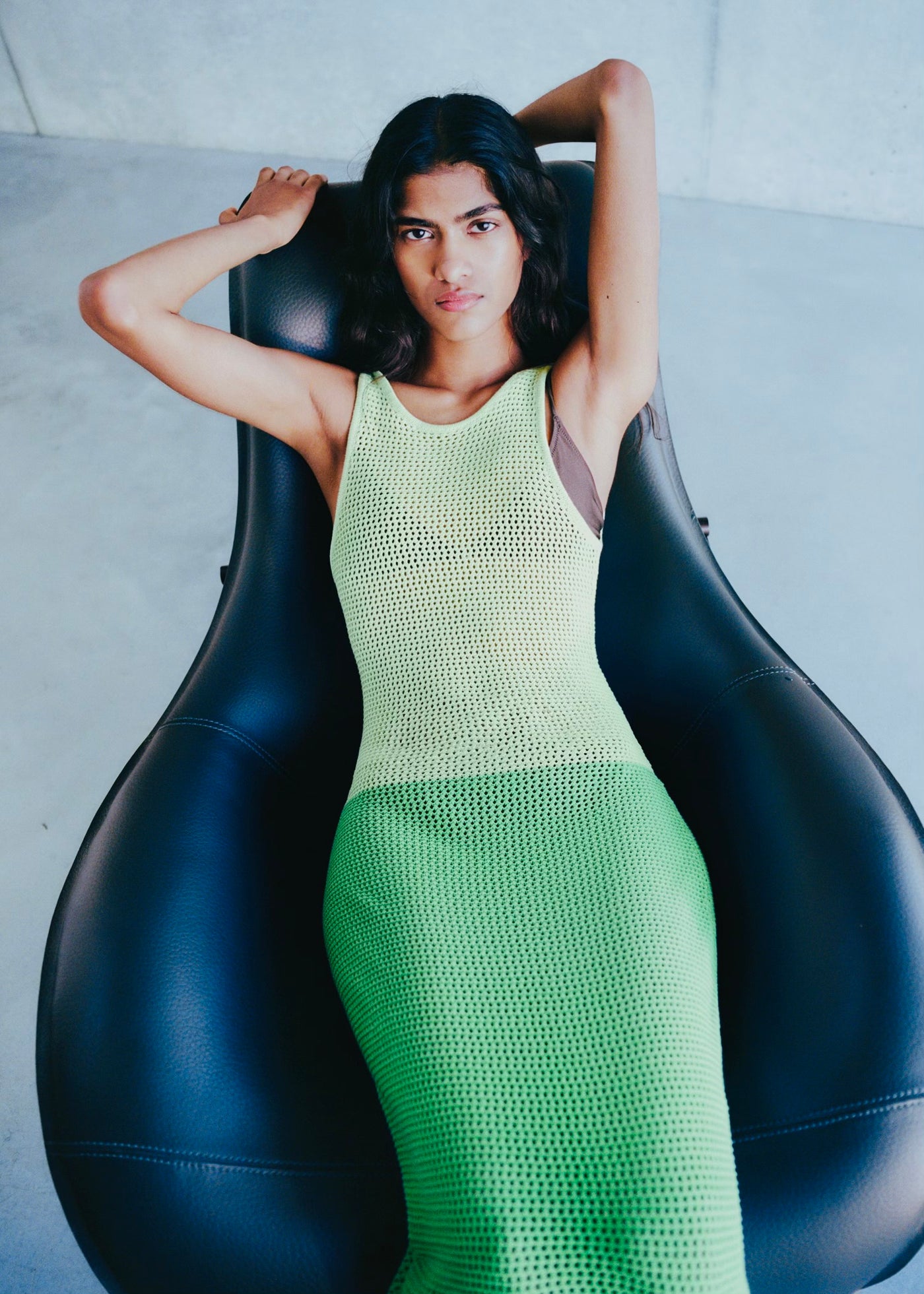 Robe Longue en Crochet Bicolore