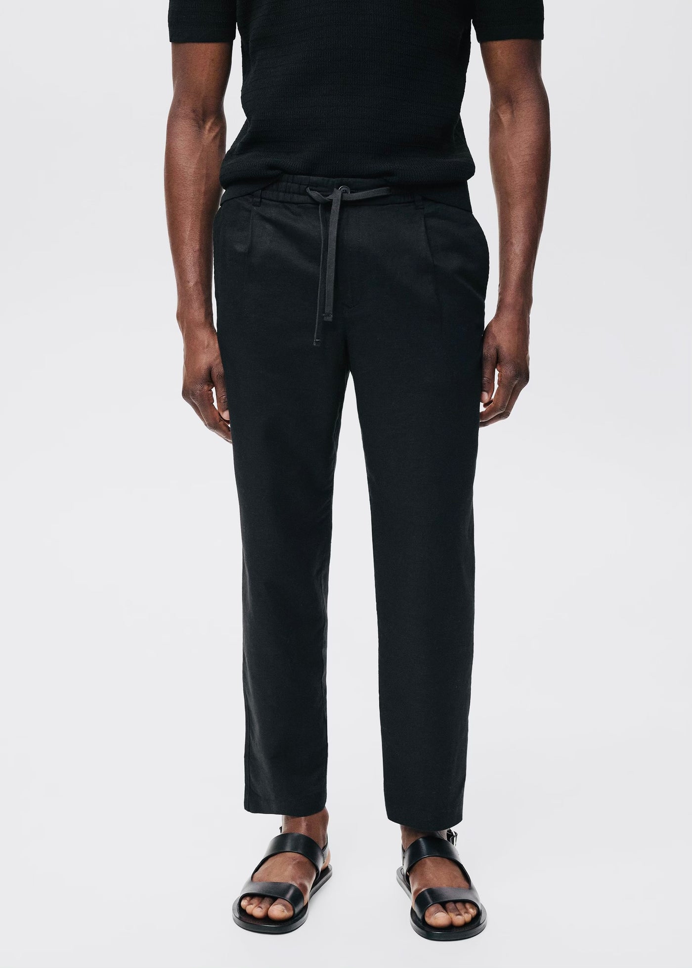 Pantalon Slim Fit Lin avec Cordon