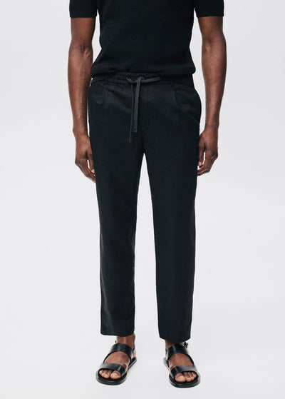 Pantalon Slim Fit Lin avec Cordon