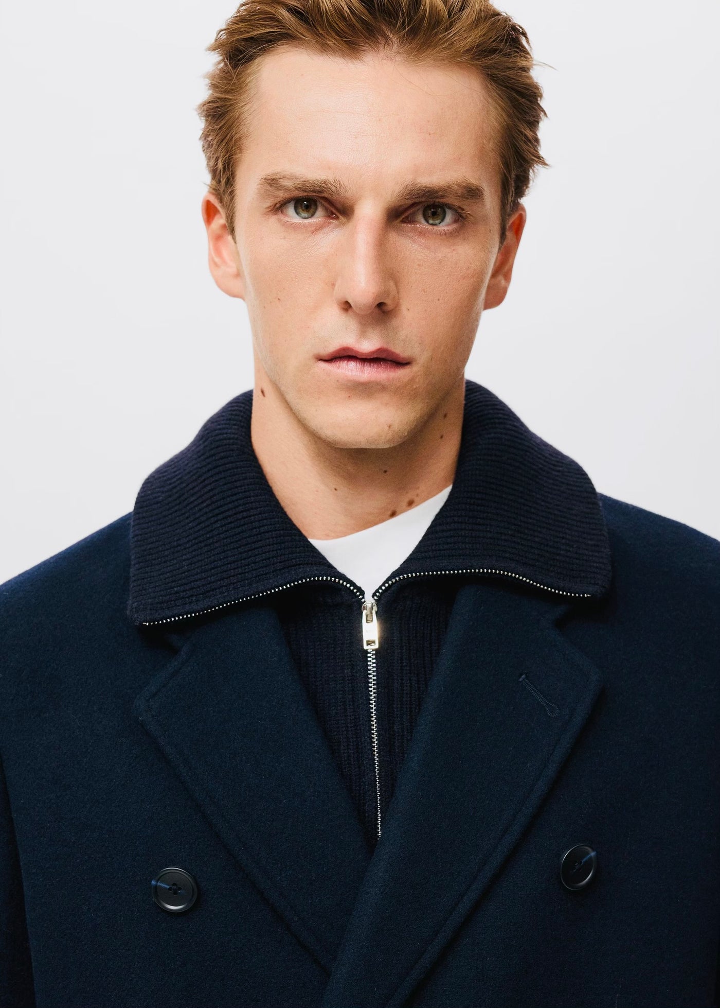 Manteau croisé en laine mélangée