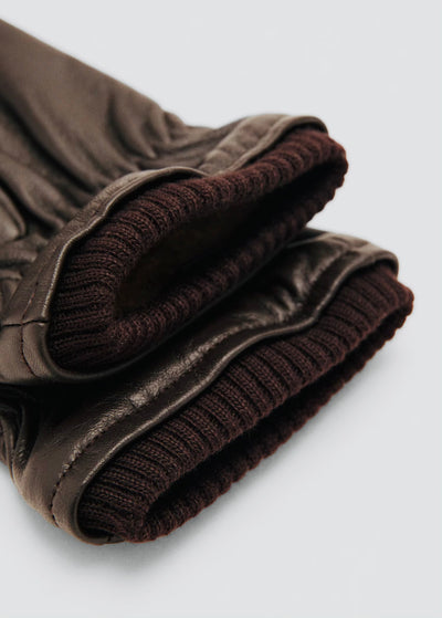 gants 100 % simili-cuir détail froncé